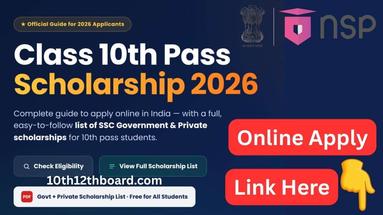 Class 10th Pass Scholarship 2026 in India Apply