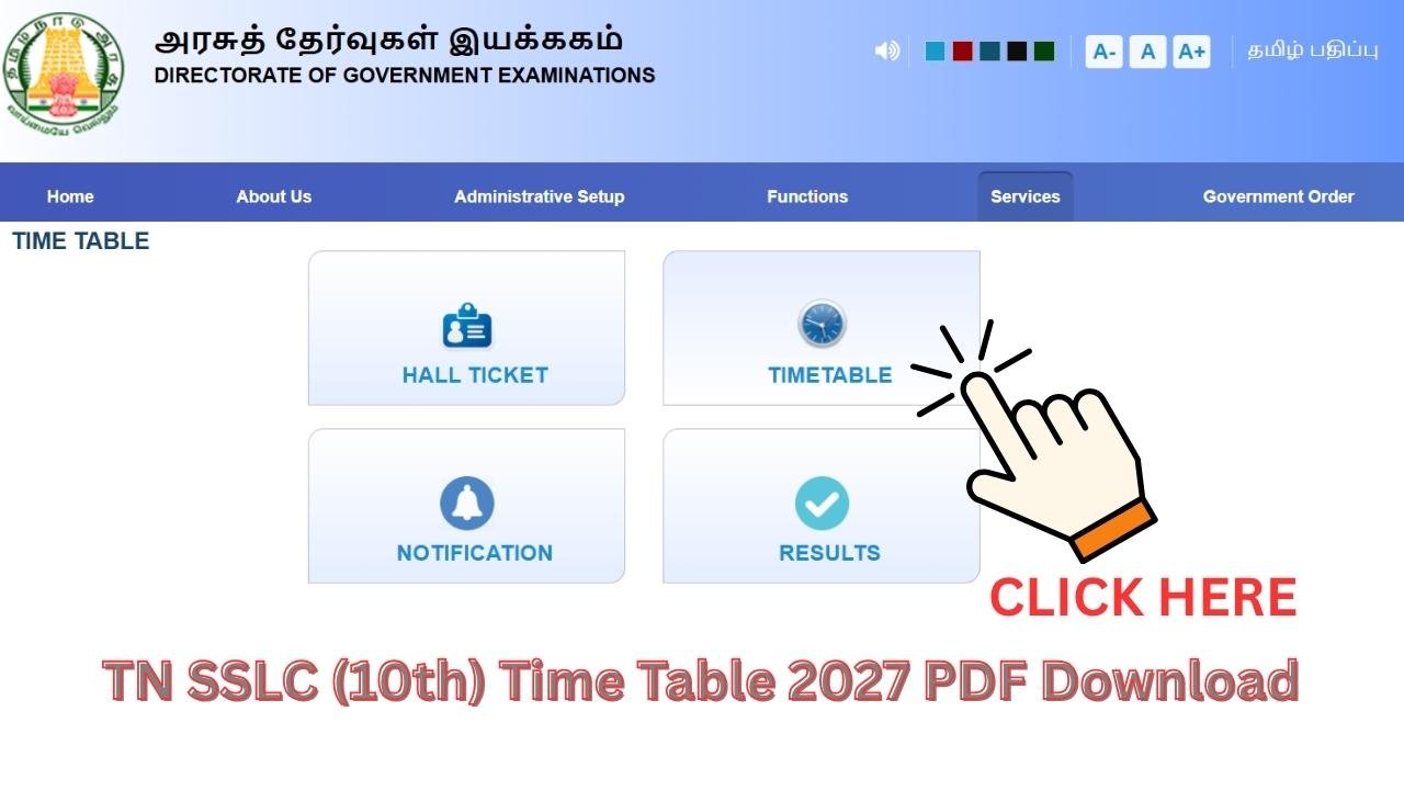 TN SSLC Time Table 2027